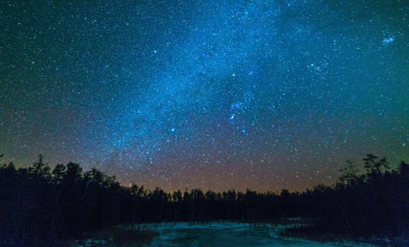Night sky of stars and Milky Way in Bruce County