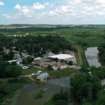 Aerial view of a town