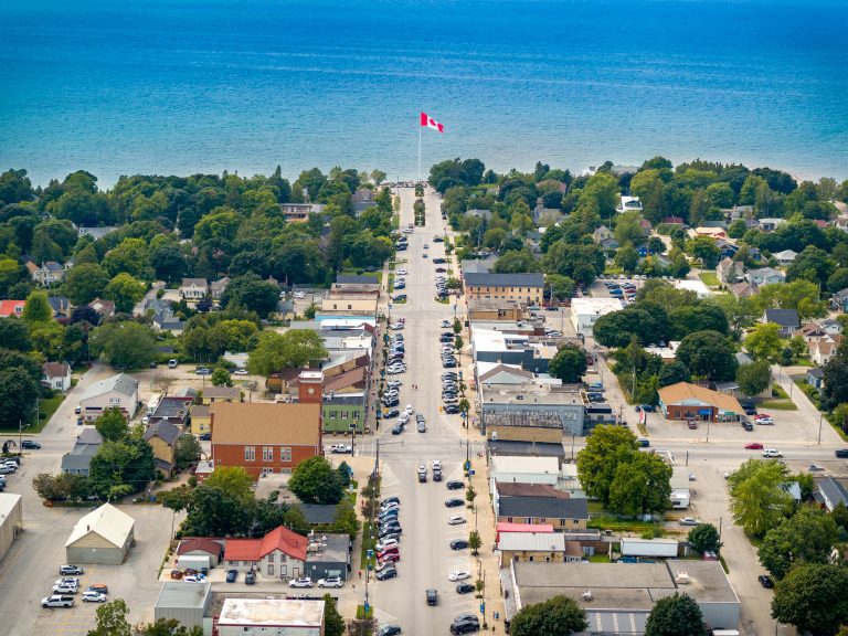 An aerial view of the town of Southampton
