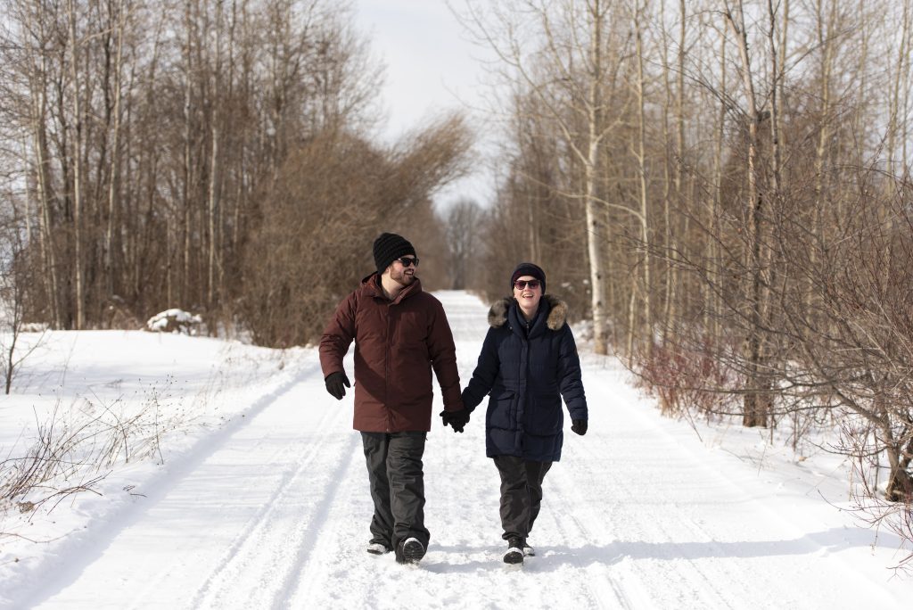 Couple walking Bruce County Rail Trail